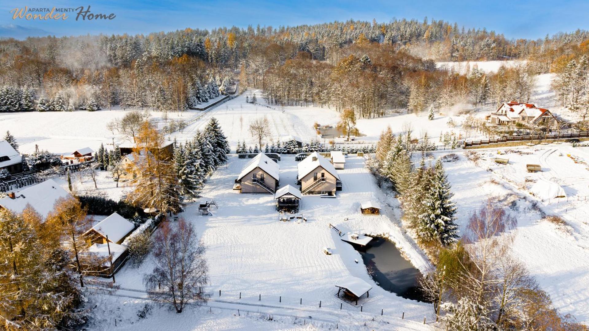 Apartamenty Czerwony Dworek - Duzy Teren Zielony, Plac Zabaw, Miejsce Na Grilla I Staw Z Mozliwoscia Wedkowania, Boisko Myslakowice Bagian luar foto